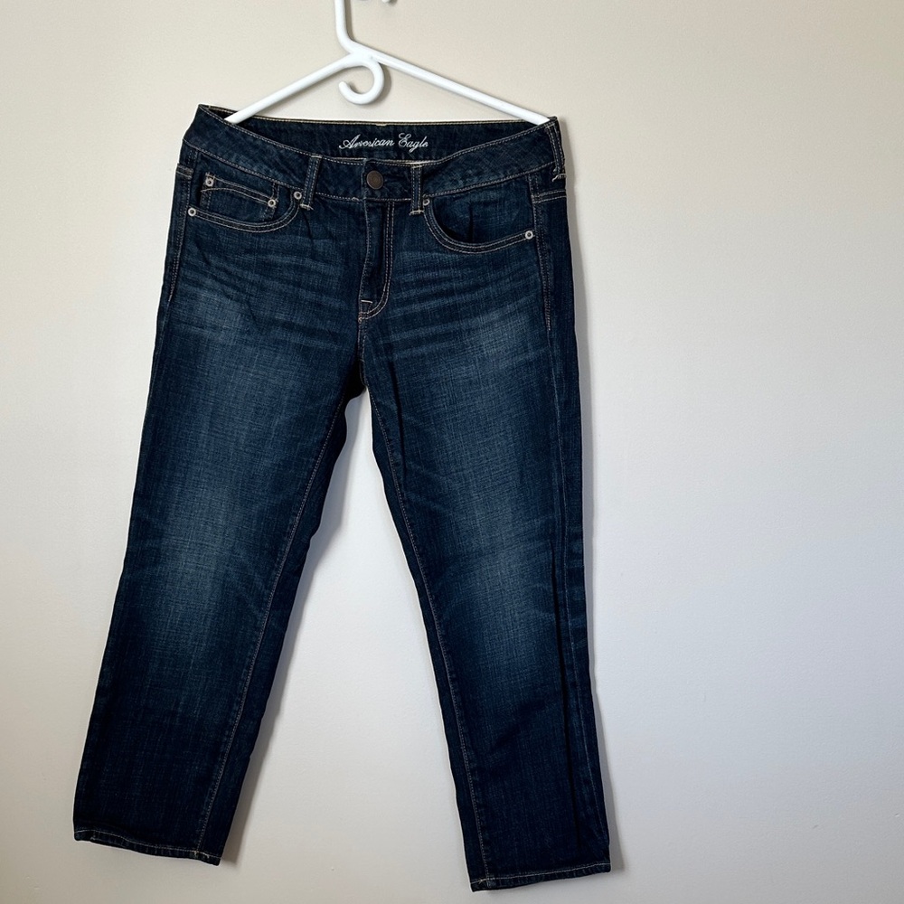 American Eagle Outfitters Women's Deep Indigo Cropped Jeans